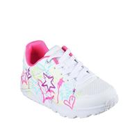 Skechers Girls' UNO Lite My Drip Trainer, White, 13 UK Child
