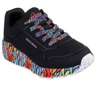 Skechers Uno Lite Subtle Love Sneaker, Black Synthetic/Multi Trim, 1.5 UK Child