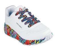 Skechers Girl's Uno Lite Subtle Love Sneakers, White Synthetic/Multi Trim, 10 UK Child