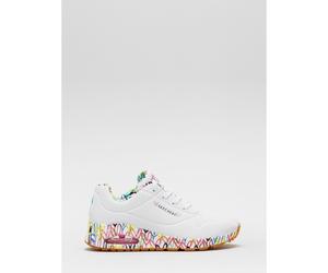 Skechers Uno Loving Goldcrown Design Trainer WHITE SIZE 4