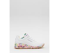 Skechers Women's Sneaker Uno Loving Goldcrown Design White UK 8