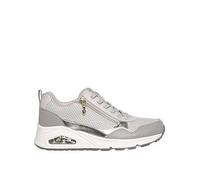 Skechers Uno Metallic Sliders Quarter Zip Trainer, Beige, Size 4, Women Beige
