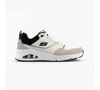 Skechers Men's Uno Retro One Sneaker, White Leather/Duraleather/Black Mesh, 8 UK