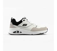 Skechers Men's Uno Retro One Sneaker, White Leather/Duraleather/Black Mesh, 13 UK