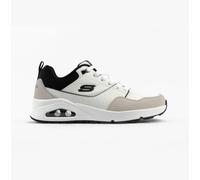 Skechers Men's Uno Retro One Sneaker, White Leather/Duraleather/Black Mesh, 7 UK