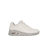 Skechers Women's UNO Safari TIME Sneaker, White Leopard, 6 UK