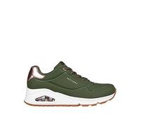 Skechers Women's Uno - Shimmer Away Sneaker, Green, 3 UK
