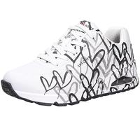 Skechers UNO Spread The Love Women's Trainers, Lace-Up, Thick Sole, Heart Print, White, 4.5 UK