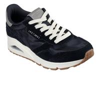 Skechers Women's Hairy Suede and Mesh Lace-Up Low-Top Trainers 5 (38) Black
