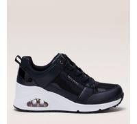 Skechers Uno Wedge Everything Nice Lace Up Trainer BLACK SIZE 5