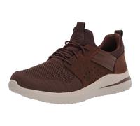 Skechers Men's DELSON 3.0 CICADA Sneaker, Dark Brown Knitted Mesh W/Leather, 10.5 UK