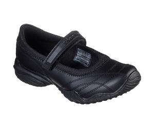 Skechers Velocity Pouty Girls BTS 81264L Size Black Leather Touch Fastening