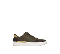 Skechers Verloma Radical Wide Fit Suede Slip On Trainers Olive