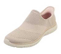 Skechers Women's Virtue Sleek Slip-On Sneakers, Taupe Knit, 6 UK