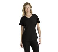 Skechers Vitality Electra V-Neck Medical Scrub Top for Women - 4-Way Stretch, Black, XXL Plus