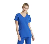 Skechers Vitality SKT064 Women's Charge 3-Pocket V-Neck Surplice Scrub Top - blue - XX-Large