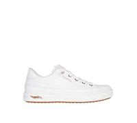 Skechers Women's Arch Fit Arcade - Meet Ya There Sneaker in White, Size 7 Wide | Textile, Vegan, Machine Washable