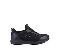 Skechers Women's Squad Sr Trainer, Black Flat Knit, 3 UK Wide