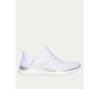 Skechers Wide Fit Summits Diamond Dream Slip In Trainers White Mix