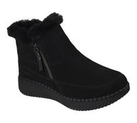 Skechers Wilshire Blvd Fresh Zip Leather Women's Black Suede/Faux Fur Boots UK 8