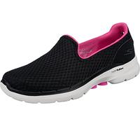 Skechers women 124508 Sneaker, Black/ Hot pink, 3 UK
