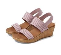 Skechers Women’s Beverlee Sheer Luck Pink Vegan Wedge Cork Sandals (uk_footwear_size_system, adult, women, numeric, medium, numeric_6)