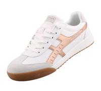 Skechers Metallic Trimm Leather & Suede Retr Court Trainers Womens