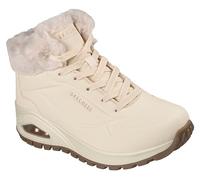 Skechers women, White, 38 EU | Casual bootie, Air-Cooled Memory Foam, Skech-Air, Faux Fur lining, Lace Up mid top, Anti-Slip under wet conditions