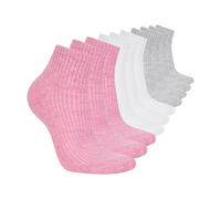 Skechers Women's 10 Pack Cushioned Quarter Crew Socks, Pink Heather Multi, 42-44.5 EU