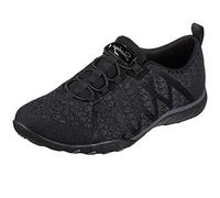 Skechers Women's 100301 BLK Trainers, Black Engineered Knit/Charcoal Trim, 7 UK