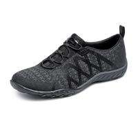 Skechers Women's 100301 Schwarz Sports Shoes, Schwarzer, anthrazitfarbener Rand, 2 UK