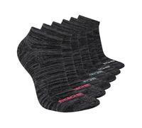 Skechers Women's 6-Pack Performance Low Cut Socks, Breathable & Cushioned Footbed, Dark Grey Mottled, 9-11