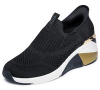 Skechers Women's A-Wedge-Crecent Hands Free Slip-ins Sneaker, Black, 7 UK