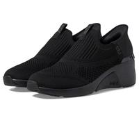 Skechers Women's A-Wedge-Crecent Hands Free Slip-ins Sneaker, Black/Black, 6 UK