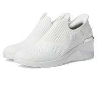Skechers Women's A-Wedge-Crecent Sneaker, White, 7