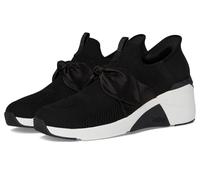 Skechers women's A Wedge-Enzie Hands Free Slip-ins Sneaker, Black/Black, 8.5