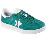 Skechers Women's Academy Court Charm Sneaker, Green Leather/Trim, 3.5 UK