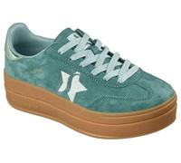 Skechers Women's Academy HI - Elevated Essence Sneaker in Green, Size 4.5 | Leather/Synthetic