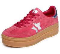 Skechers Women's Academy HI - Elevated Essence Sneaker in Red/Blue, Size 5.5 | Leather/Synthetic