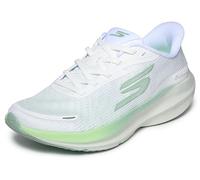 Skechers Women's Aero Pulse Performance - Lightweight Mesh Athletic Shoes with Arch Support Slip-in Trainers, White Textile Green Trim, 2 UK