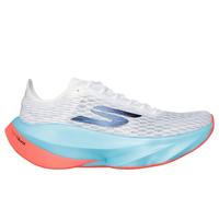Skechers Women's Aero Tempo Sneaker in White/Turquoise, Size 3 | Textile/Synthetic, Vegan, Hyper Burst