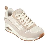 Skechers Suede & Perforated Duraleather Lace Low-Top Trainers Womens 2 (35) Neutral