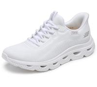 Skechers Women's BOBS ARC Waves Sneaker, White, 3 UK