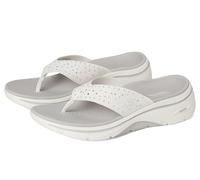 Skechers womens Arch Fit 2.0 3-pt Rhinestone Sandal, White/Silver, 3 UK