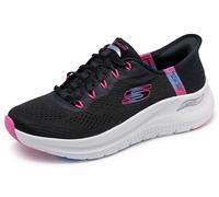 Skechers Women's Arch Fit 2.0 Easy Chic Hands Free Slip-ins Sneaker, BKHP=Black/Hot Pink, 7