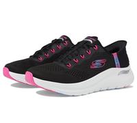 Skechers Women's Arch Fit 2.0 Easy Chic Hands Free Slip-ins Sneaker, Black Hot Pink, 6