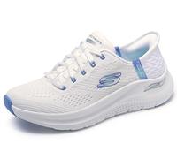 Skechers Women's Arch Fit 2.0 Easy Chic Hands Free Slip-ins Sneaker, White Blue, 11