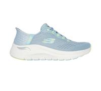 Skechers Women's Arch Fit 2.0 Easy Chic Slip-On Sneakers, Blue Mesh/Lime Trim, 5 UK