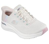 Skechers Women's Arch Fit 2.0 Easy Chic Slip-On Sneakers, Natural Mesh/Pink Trim, 4 UK