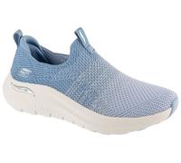 Skechers Women's Arch Fit 2.0 Sneaker in Light Blue, Size 4.5 | Textile/Synthetic, Vegan, Machine Washable